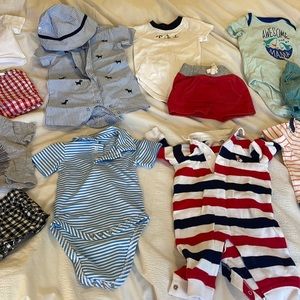0M - 3M Boy Summer Outfits Lot (8 complete outfits)